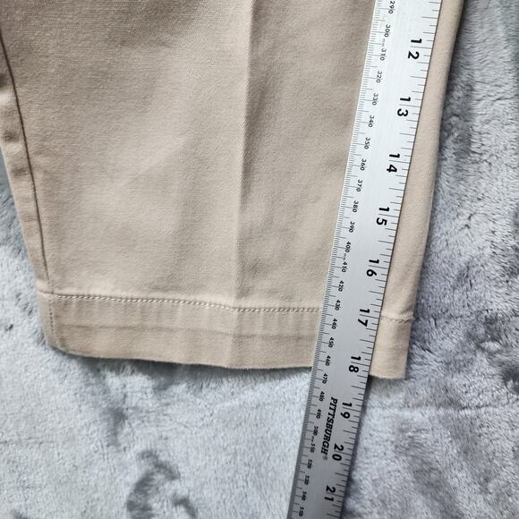 Vintage St Johns Bay Pants Womens 10 Tan Khaki Mid Rise Capri Office Preppy - Picture 10 of 12